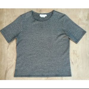 3/$15 Garfield & Marks black speckle scoop top lg